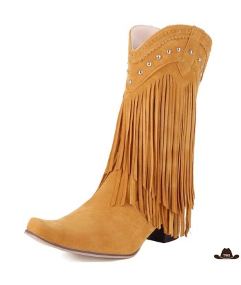 Bottes Western Femme Rouges brillant des détails fins