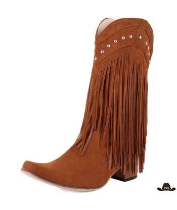 Bottes Western Femme Rouges brillant des détails fins