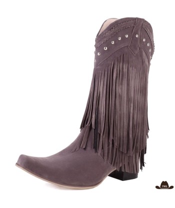 Bottes Western Femme Rouges brillant des détails fins