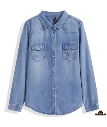 Chemise Western en Jean Femme pas cher