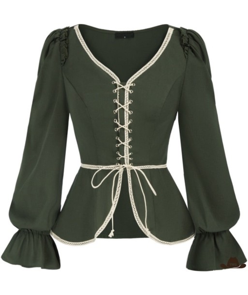 Blouse Country Verte le des métaux précieux