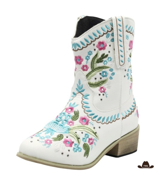 Bottines Cowboy Blanches pas chere