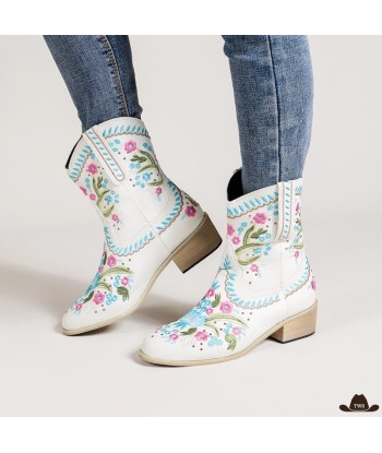 Bottines Cowboy Blanches pas chere