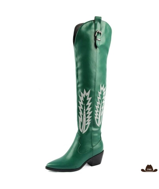 Bottes de Cowboy Femme Vertes outlet