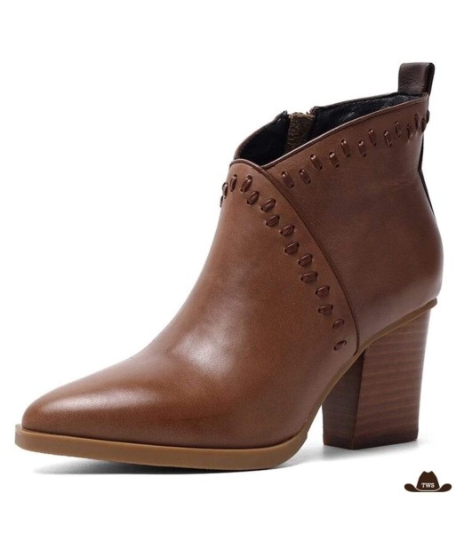 Bottines Cuir Femme Cowboy en linge