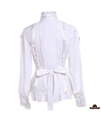 Chemise Style Western Blanche Femme basket pas cher