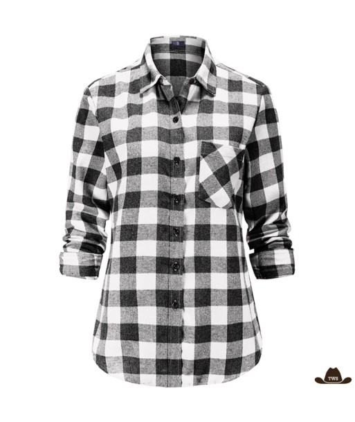 Chemise à Carreaux Femme Style Cowboy Livraison rapide