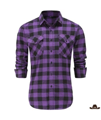 Chemise à Carreaux Violets Cowboy Economisez 