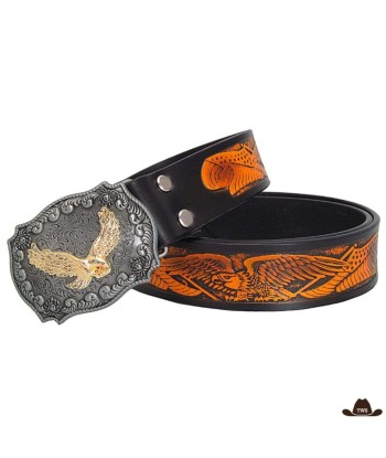 Ceinture Western Cuir Noir Amélioration de cerveau avec