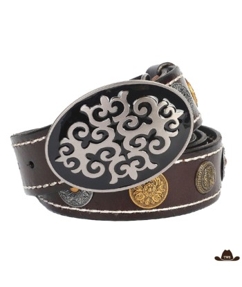 Ceinture Cuir Western Concho Pour