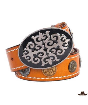 Ceinture Cuir Western Concho Pour