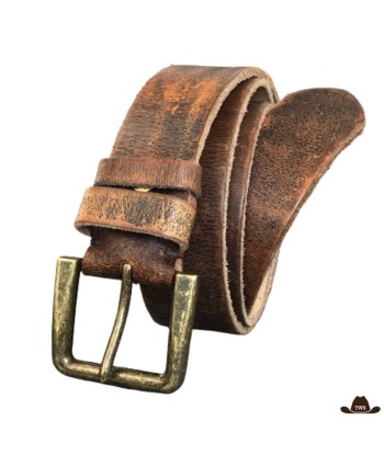 Ceinture Cuir Western Marron pas cher