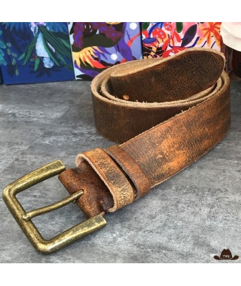 Ceinture Cuir Western Marron pas cher