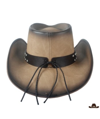 Chapeau de Cowboy Cuir Bi Color Homme pas cheres