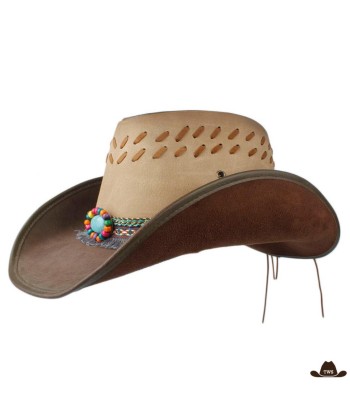 Chapeau de Cowboy Cuir Marron Femme les ctes