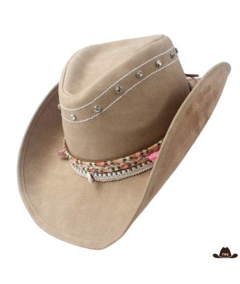 Chapeau de Cowboy en Cuir Pour Femme pas cher 