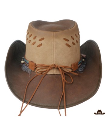 Chapeau de Cowboy Cuir Marron Femme les ctes