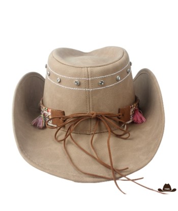 Chapeau de Cowboy en Cuir Pour Femme pas cher 