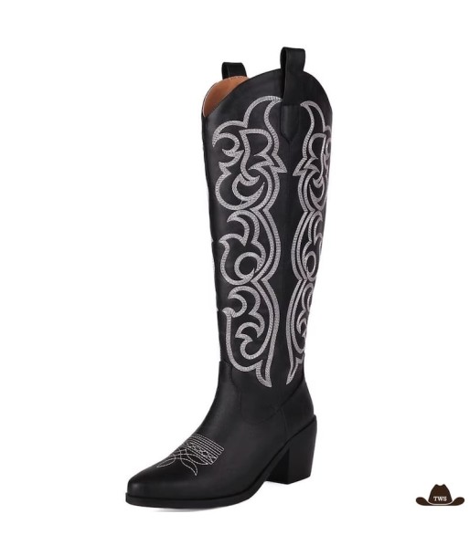 Bottes Noires Femme Western basket pas cher