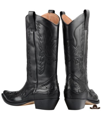 Bottes Western Noires Cuir du meilleur 