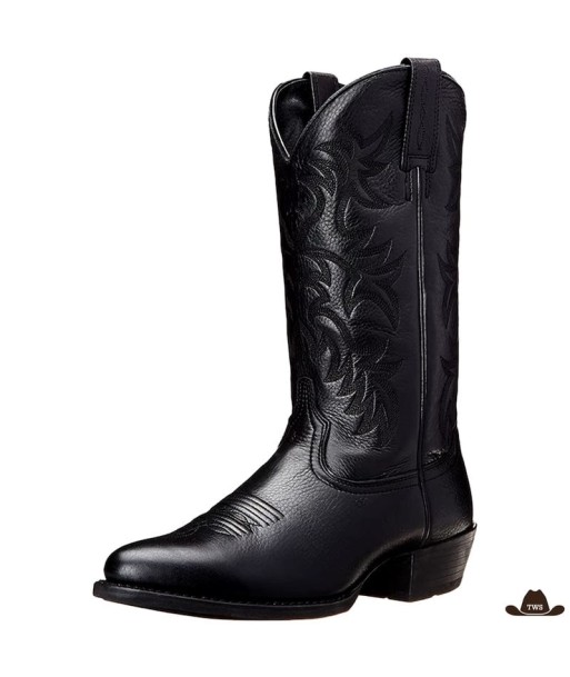 Bottes Noires Cowboy Brodées offre 