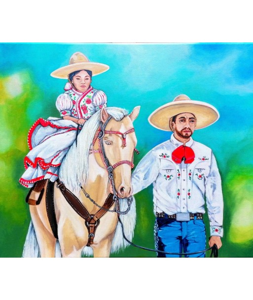 Peinture Western "Charra Mexicana" rembourrage situé sous