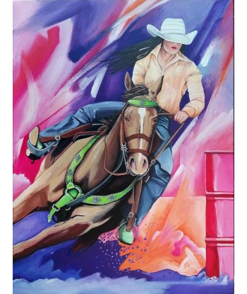 Peinture Western "The Pink Barrel" brillant des détails fins