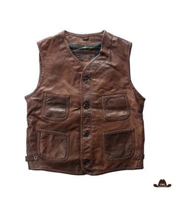 Gilet Homme Sans Manche en Cuir Western pas cher chine