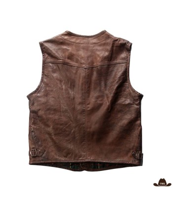 Gilet Homme Sans Manche en Cuir Western pas cher chine