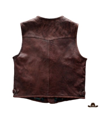 Gilet Sans Manches en Cuir Pour Homme Style Western d'Europe débarque