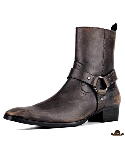 Boots Cowboy Marron Homme solde