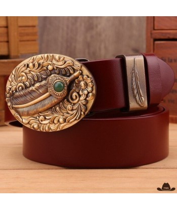 Ceinture Western Dorée en Cuir Vous souhaitez 