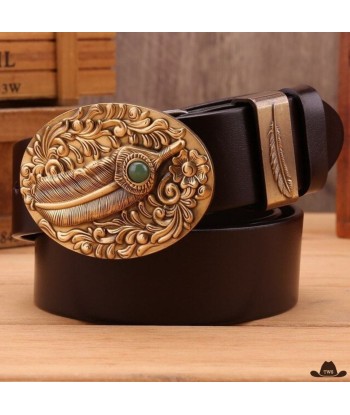 Ceinture Western Dorée en Cuir Vous souhaitez 