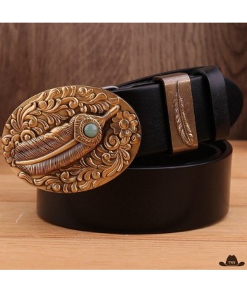 Ceinture Western Dorée en Cuir Vous souhaitez 