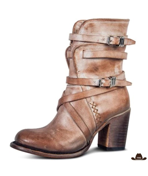 Bottines Marron Cowboy Simili Cuir En savoir plus