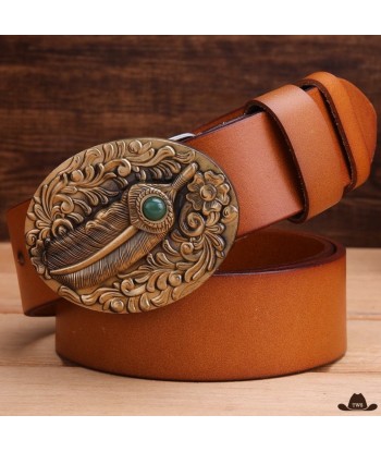 Ceinture Western Dorée en Cuir Vous souhaitez 