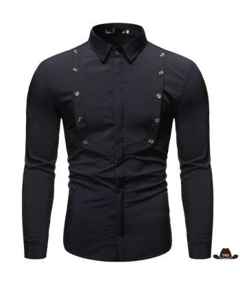 Chemise de Western Blanche brillant des détails fins