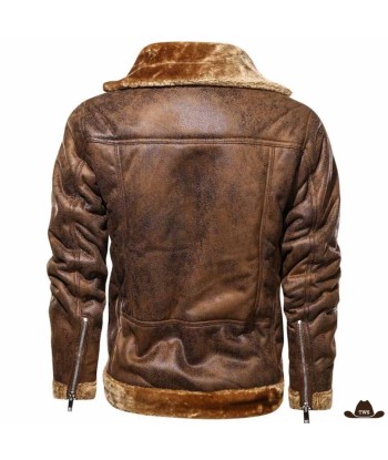 Veste Homme Style Western Col Fourrure Amélioration de cerveau avec