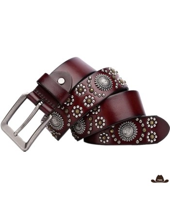 Ceinture Femme Cuir Noir Western la chaussure