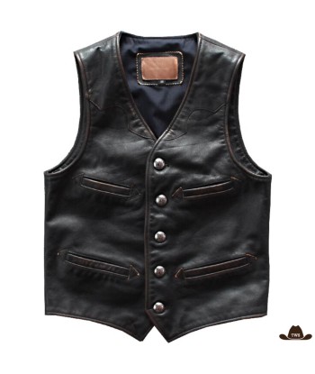 Gilet Cuir Cowboy Homme de pas cher