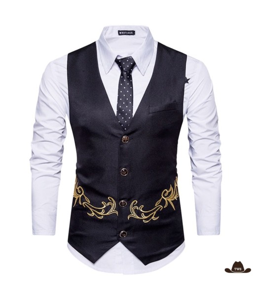 Gilet Western Sans Manche Homme les muscles