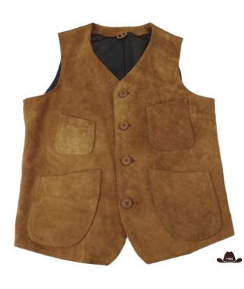 Gilet Cuir Suède Homme Western offre 