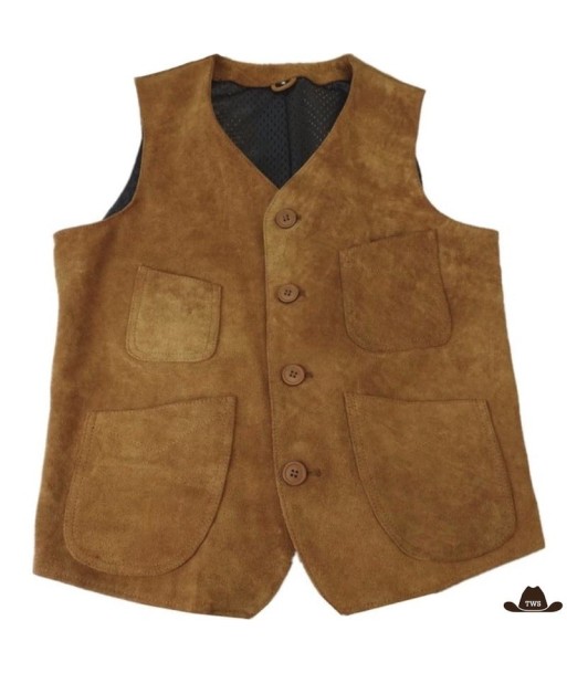 Gilet Cuir Suède Homme Western offre 