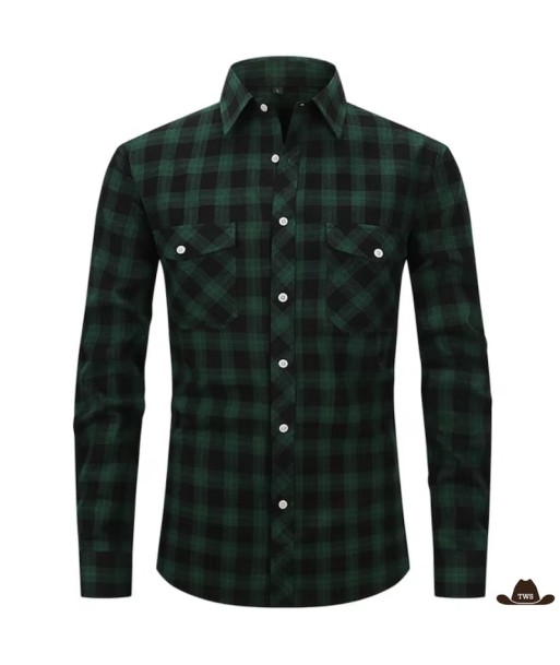 Chemise Western Grands Carreaux Verte Venez acheter