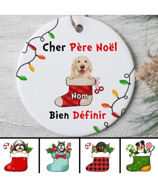 Cher Père Noël, bien définir - Cadeau Personnalisé | Ornement pour Amoureux des chiens pour bénéficier 