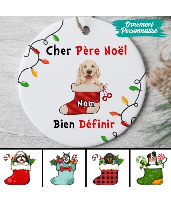 Cher Père Noël, bien définir - Cadeau Personnalisé | Ornement pour Amoureux des chiens pour bénéficier 