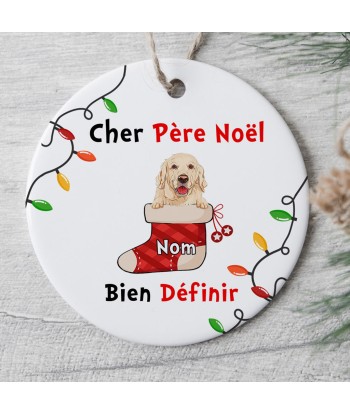 Cher Père Noël, bien définir - Cadeau Personnalisé | Ornement pour Amoureux des chiens pour bénéficier 