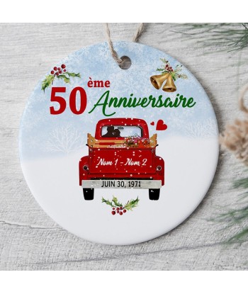 Anniversaire de mariage - Couple, Mamie, Papa - Ornement de Noël personnalisé  - 0020O040G le des métaux précieux