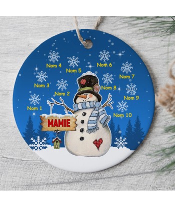 Ornement de Noël personnalisé -  Maman, Mamie - Bonhomme de neige - 0021O040A Découvrez la collection