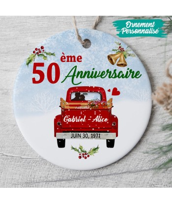 Anniversaire de mariage - Couple, Mamie, Papa - Ornement de Noël personnalisé  - 0020O040G le des métaux précieux